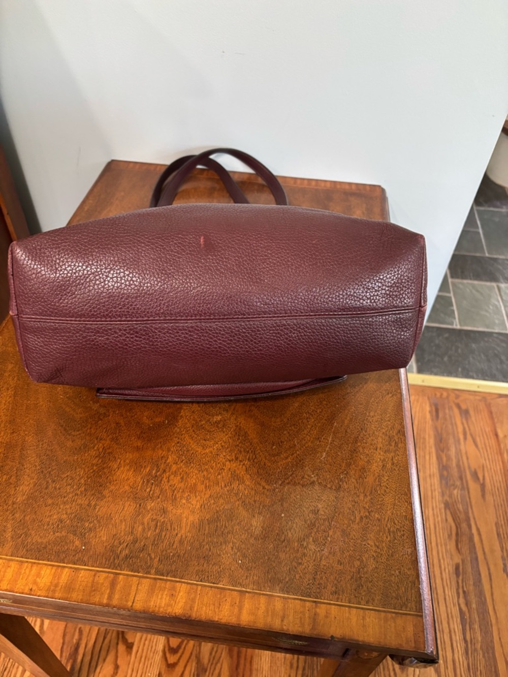 Fossil Kinley Leather and Suede Shopper Tote in Claret Red with gold hardware - Picture 6 of 14